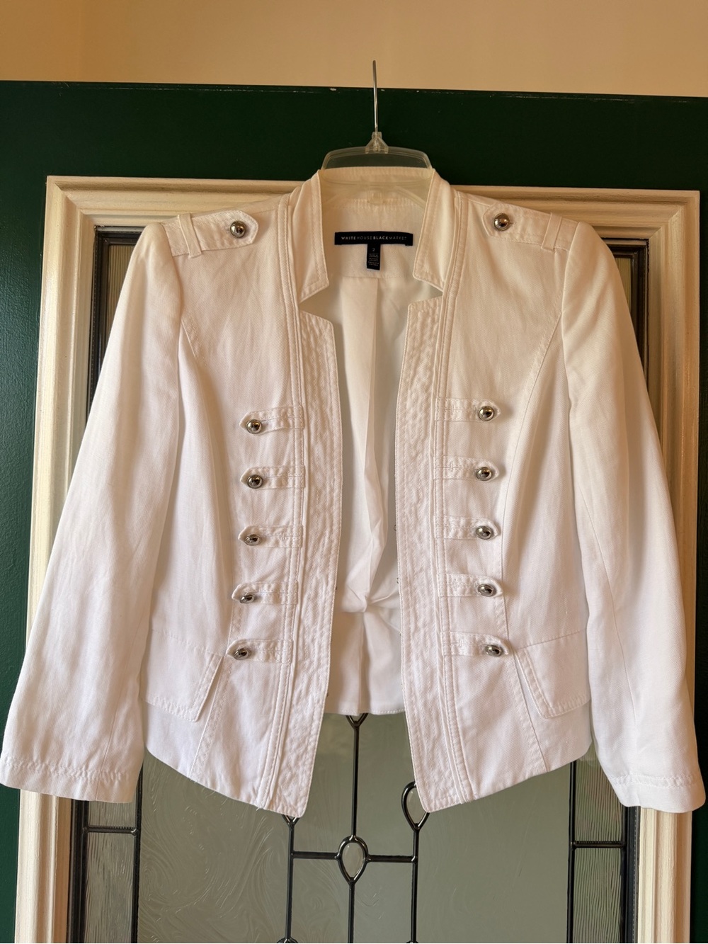White House Black Market White Military-Inspired Blazer